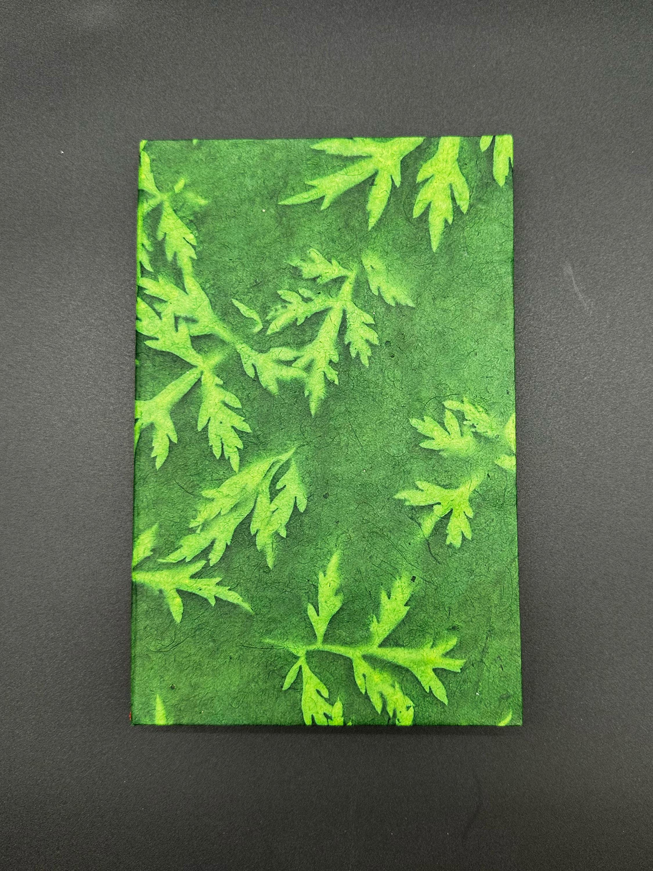 Green Floral Journal - Lined, Heavyweight Paper, Hard Spine, Long Stitch, Lakota Paper