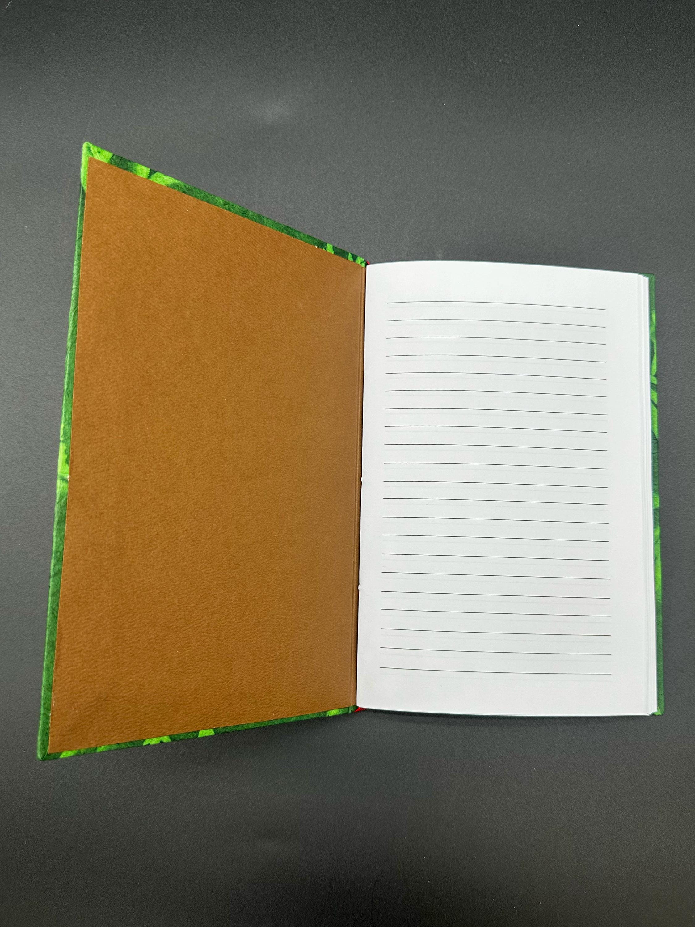 Green Floral Journal - Lined, Heavyweight Paper, Hard Spine, Long Stitch, Lakota Paper