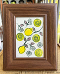 Framed Citrus Linocut Print