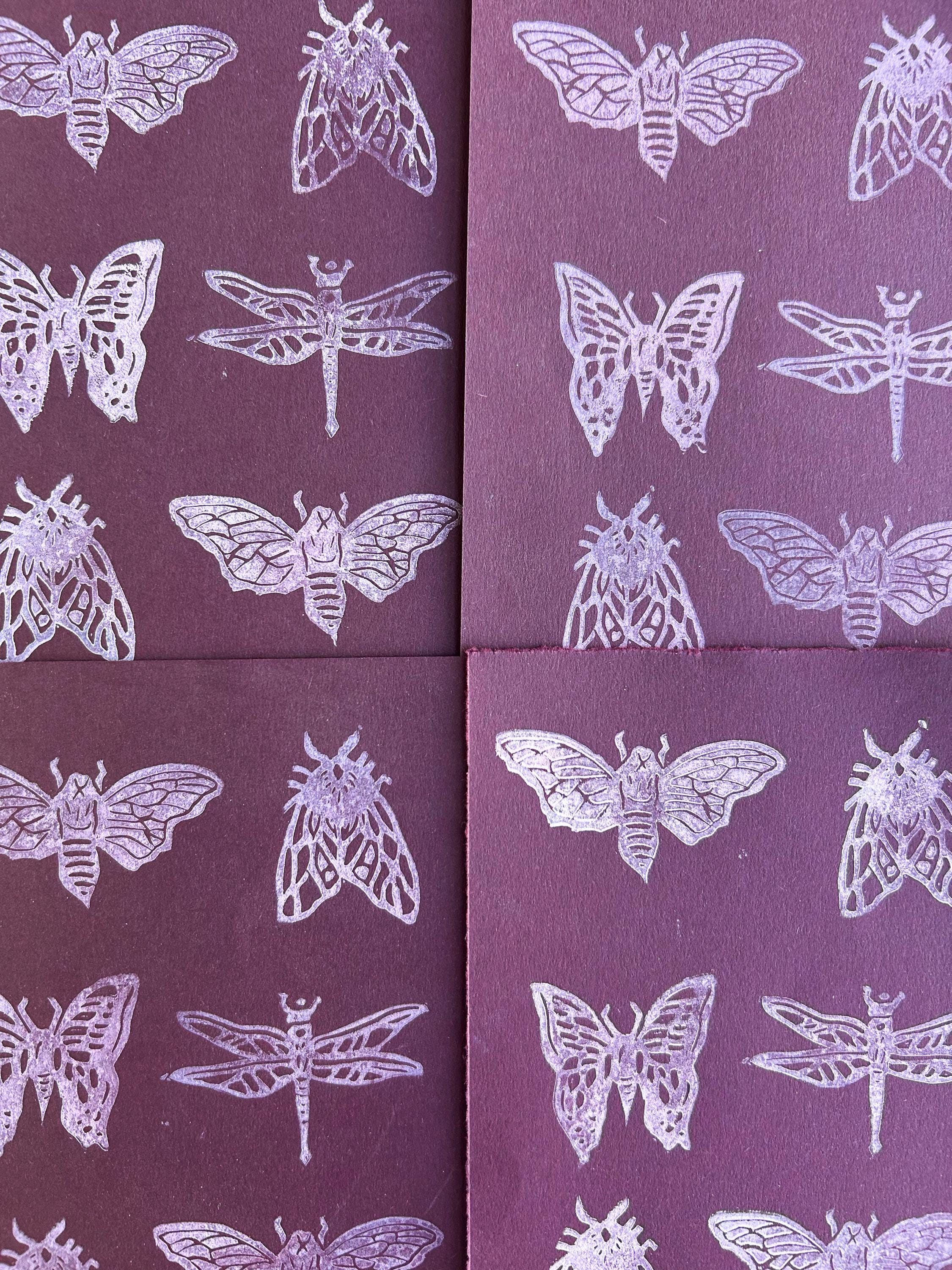 Pink Mothball Linocut Print