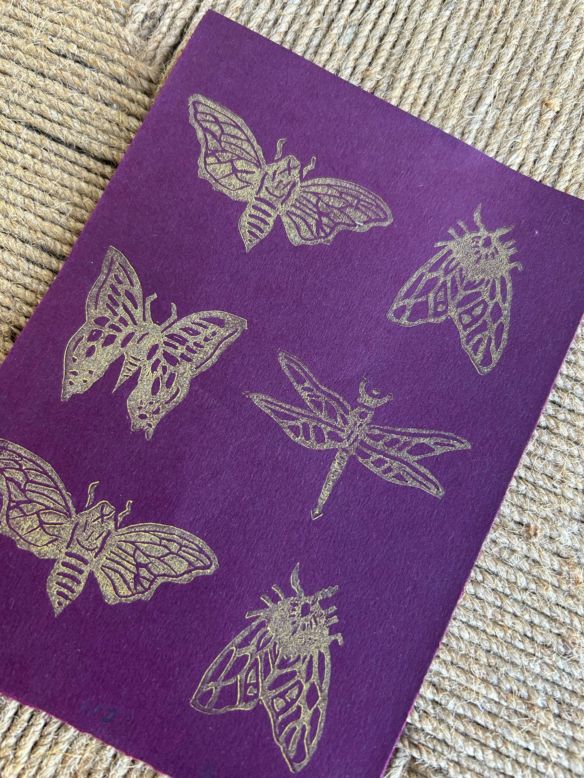Pink Mothball Linocut Print