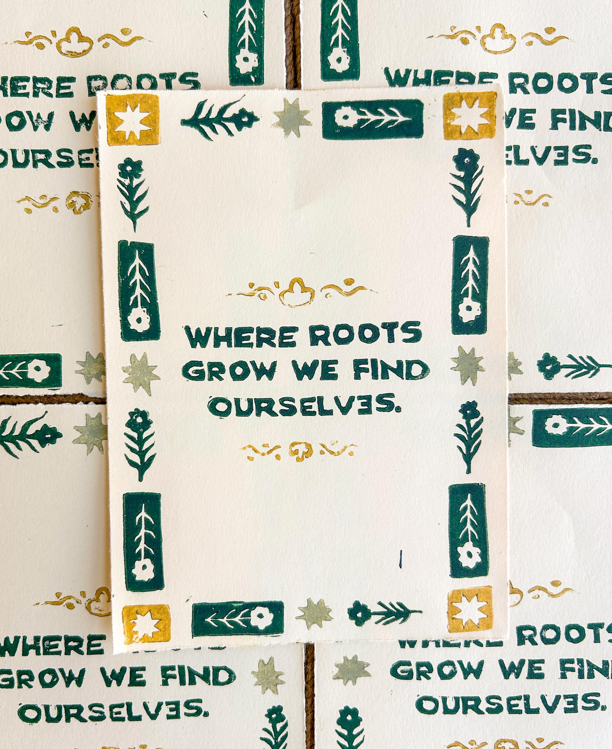 Roots Linocut Print