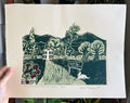 Winn's Strawberry Farm Linocut Print